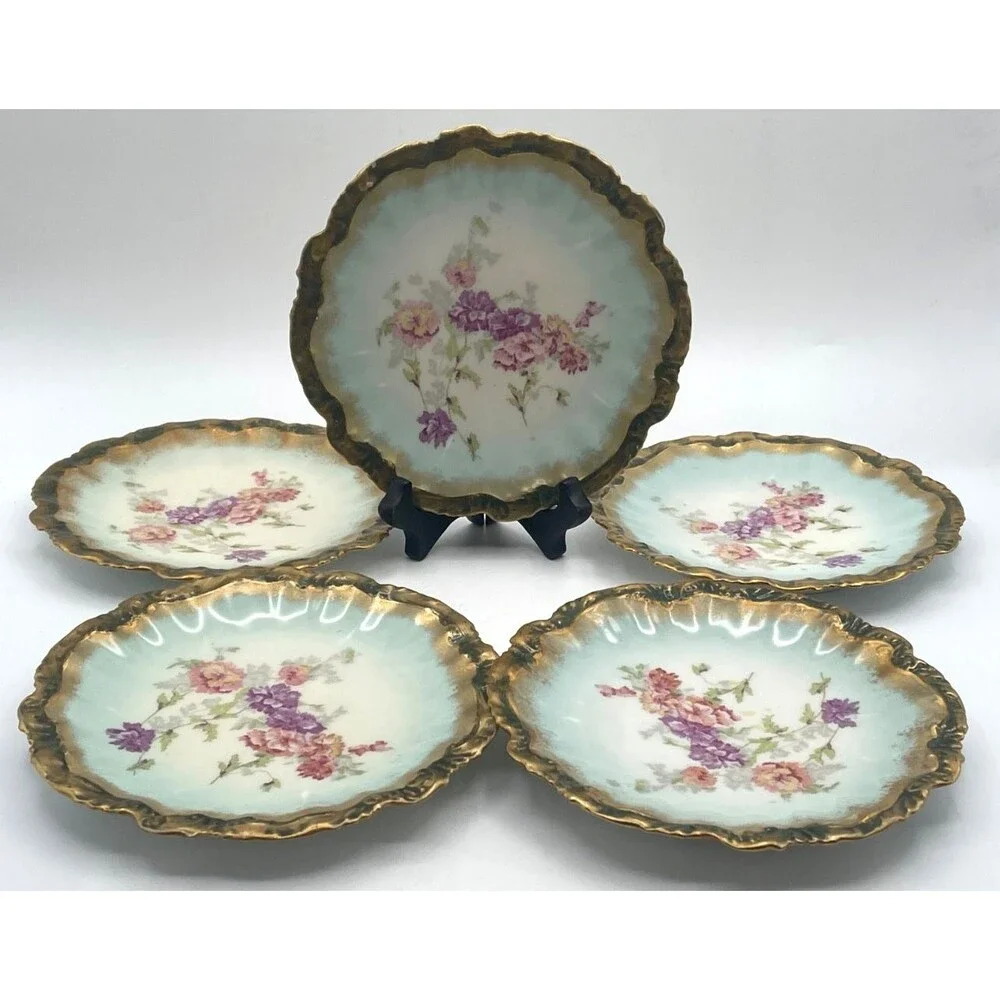 Set Of 5 Antique COIFFE Barny & Rigoni Limoges Plates 7